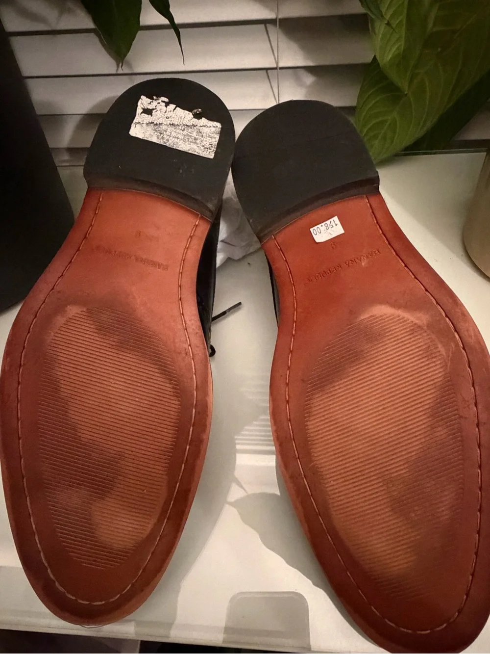 Banana Republic Black Leather Wingtip Derbys with Brown Trim